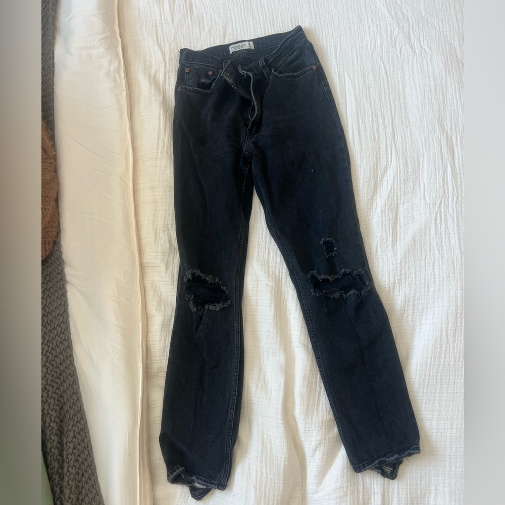 Abercrombie ankle straight ultra high rise